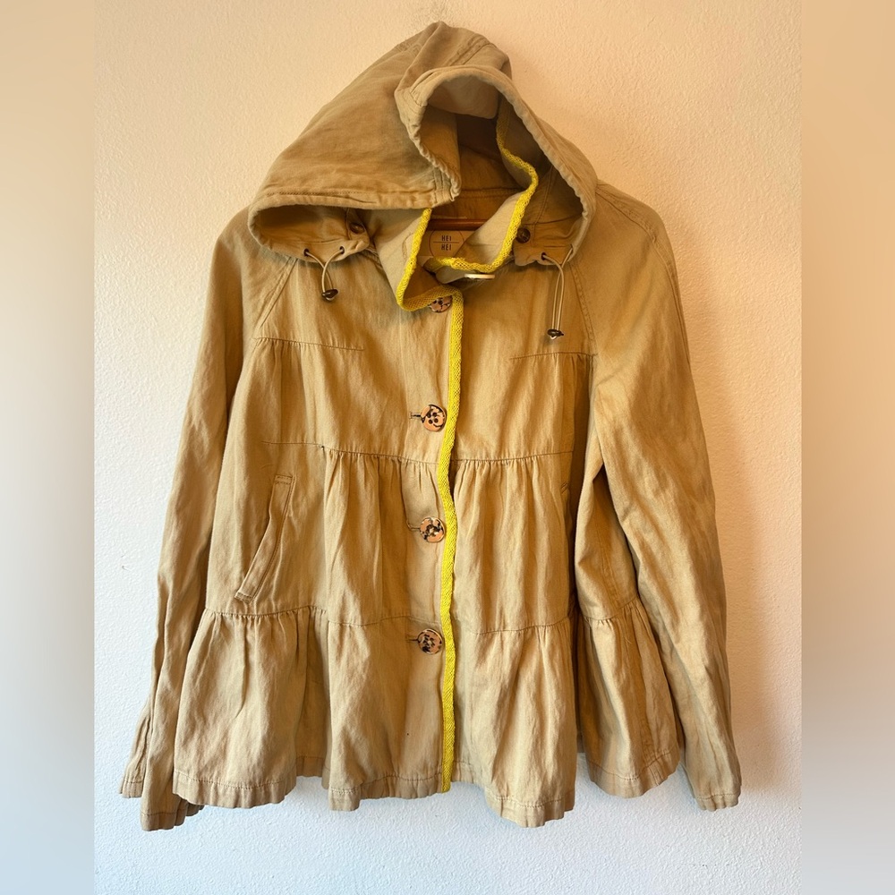 Anthropologie Hei Hei Women's Tan Hooded Jacket Size 1